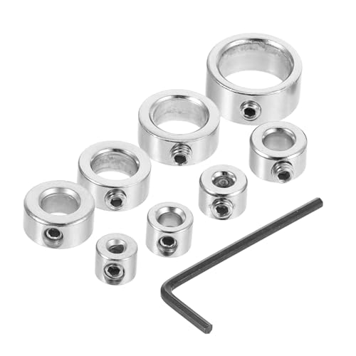 Garneck 8Stücke Teiliges Bohrer Stopp Set Präzise Tiefenanschläge für Holzbearbeitung Schraubenschlüssel Flexible Anpassung für Gleichmäßige Bohrtiefe für Hobbyisten von Garneck