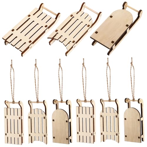 Garneck 9 Stück Miniatur-Schlitten-Dekoration, unlackierte Schlitten, Handwerk für Weihnachten, Tischdekoration für Urlaubsdekoration und DIY-Projekte, natürliches Material Garneck 9 Stück Miniatur-Schlitten-Dekoration, unlackierte Schlitten, Handwerk für Weihnachten, Tischdekoration für Urlaubsdekoration und DIY-Projekte, natürliches Material von Garneck