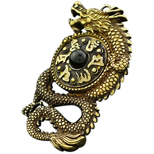 Garneck Amulett-anhänger Messing Feng Shui Glücksbringer Schlüsselanhänger Messing Glücksbringer Für Schlüsselanhänger Amulett Schlüsselanhänger Chinesische Drachenperlen Ornament Metall von Garneck