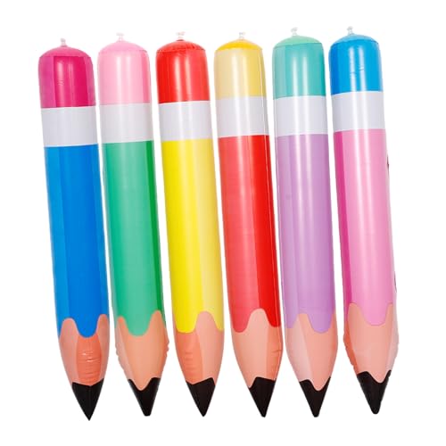 Garneck Bleistift Jumbo Grip 6 Stück Aufblasbarer Bleistift Jumbo Buntstifte Riesiger Riesiger Große Requisite e Buntstift Lässt Sich Aufblasen Party von Garneck