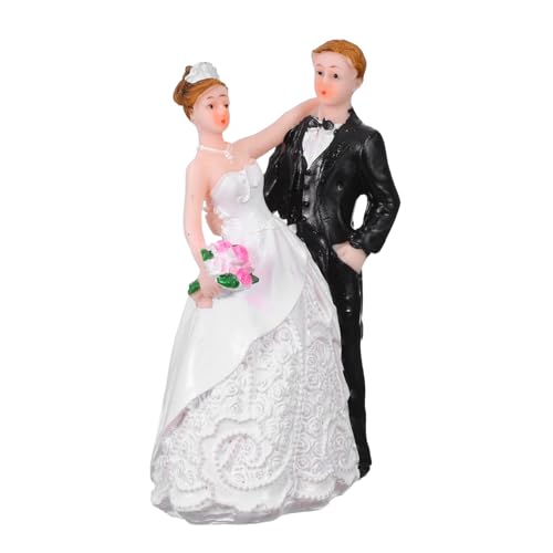 Garneck Braut und Bräutigam Tortendekoration Resin Figuren Hochzeit Ornamente Romantische Jubiläumsfeier Deko Vielseitig Verwendbar als Kuchenaufsatz und Hochzeitszimmer Schmuck von Garneck