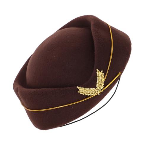 Garneck Elegante Stewardess Mütze Damen Beret Hut Sommer Air Hostess Cap Klassisch Ergonomisch Bequem Passform Für Kostüm Party Bühne Cosplay von Garneck