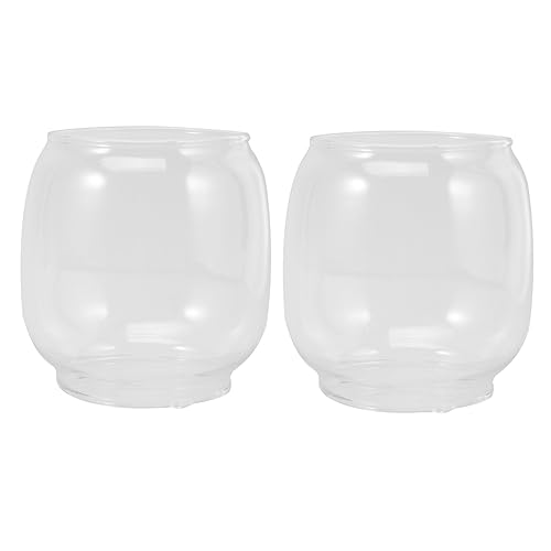 Garneck Ersatzglas Für Petroleumlampe - 2 Stück Öllampe Glaszylinder - Klarglas Lampenschirme Für Sturmlaterne Ideal Für Gartenpartys Und Gemütliche Abende Zu Hause von Garneck