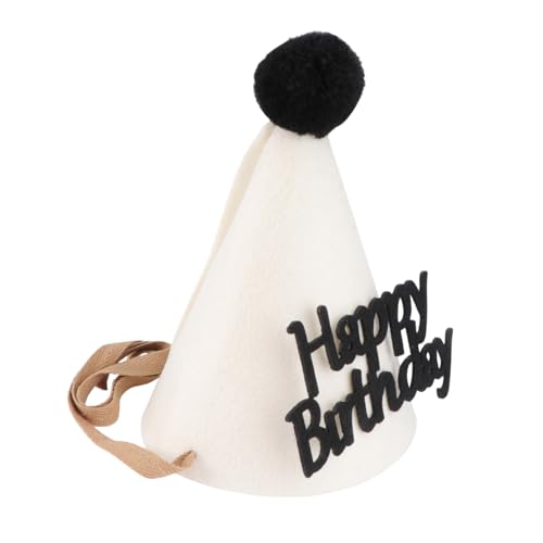 Garneck Geburtstagshut aus Dickem Filz mit Pompons Weiße Partydekoration für Kindergeburtstag Langlebiger Partyhut mit Fröhlichem Happy Birthday Festlicher Partyartikel Garneck Geburtstagshut aus Dickem Filz mit Pompons Weiße Partydekoration für Kindergeburtstag Langlebiger Partyhut mit Fröhlichem Happy Birthday Festlicher Partyartikel von Garneck
