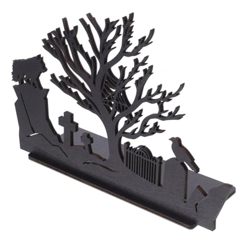 Garneck Grabstein für Halloween Dekoratives Tischornament Rustikales Holzdesign für Partys Tischdekoration für Gruselige Events und Festlichkeiten von Garneck