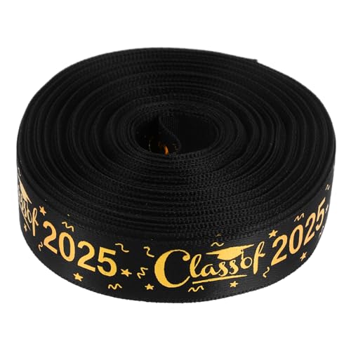 Garneck Graduierungsband Polyester mit Folienprägung Breit Vielseitiges Geschenkband für DIY Geschenkverpackungen Partydekorationen und Bastelarbeiten zur Abschlussfeier von Garneck