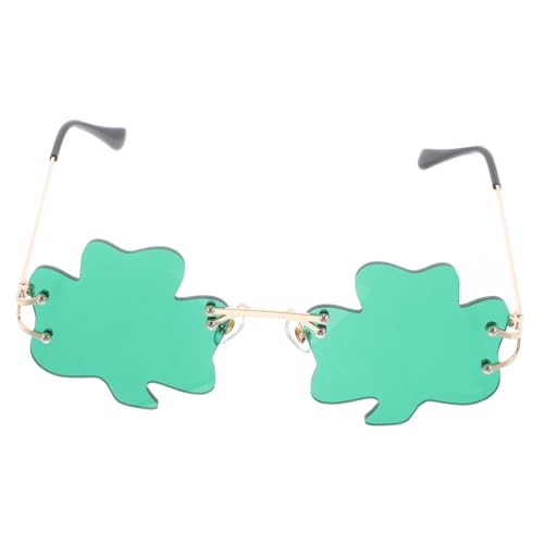 Garneck Grüne Shamrock Sonnenbrille mit Kleeblatt design Leichte Partybrille mit Silikon nasenpads Komfortabel für St Patrick's Day Irische Festtagsdekoration und Kostüm Zubehör von Garneck
