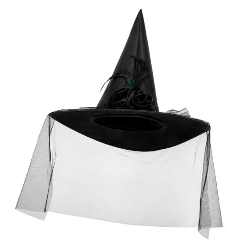 Garneck Halloween Hexenhut mit Weitem Schwarzer Netzstoff Cosplay Partyhut für Damen und Herren Vielseitiges Halloween Kostümzubehör Garneck Halloween Hexenhut mit Weitem Schwarzer Netzstoff Cosplay Partyhut für Damen und Herren Vielseitiges Halloween Kostümzubehör von Garneck