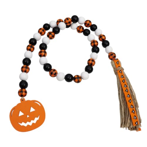 Garneck Halloween Holzperlen Girlande mit Quaste Langer Wandbehang aus Holz mit Kürbis Design Dekoratives Ornament für Herbst Party und Festliche Wohnraumgestaltung Garneck Halloween Holzperlen Girlande mit Quaste Langer Wandbehang aus Holz mit Kürbis Design Dekoratives Ornament für Herbst Party und Festliche Wohnraumgestaltung von Garneck