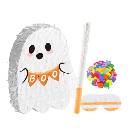 Garneck Halloween Pinata Geist mit Aufhängung Candy Gefüllte Party Dekoration für Halloween Deko Indoor und Schlafzimmer Lebendige Farben Einfach zu Hängen Interaktiver Spaß für Erwachsene von Garneck
