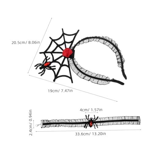 Garneck Halloween Stirnband und Choker Set mit Spinnenmotiv Leichtes Vielseitiges Party Accessoire für Halloween Cosplay und Themen Feiern Bequem und Auffällig von Garneck