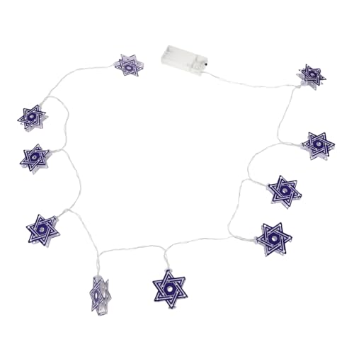 Garneck Hanukkah LED Lichterkette mit Davidstern Motiven Batteriebetrieben Lang Warme Weiße Beleuchtung Wetterfest für Innen und Außen Festliche Jüdische Dekoration für Garten und Zelt Garneck Hanukkah LED Lichterkette mit Davidstern Motiven Batteriebetrieben Lang Warme Weiße Beleuchtung Wetterfest für Innen und Außen Festliche Jüdische Dekoration für Garten und Zelt von Garneck