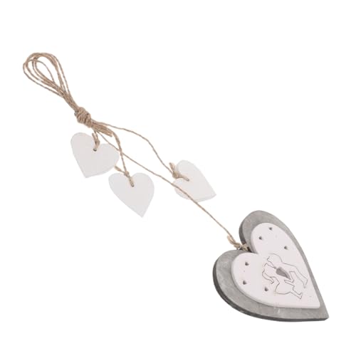 Garneck Holzherz Anhänger Fein Gearbeitet Multifunktional für Valentinstag Deko Hochzeit Auto Spiegel Ästhetisches Car Decoration Pendant Vielseitig Nutzbar als für Familie und Freunde von Garneck