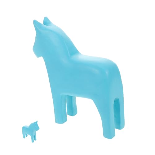 Garneck Holzpferd Figurine Kreatives DIY Holzpferd Objekt für Wohnzimmer Einzigartige Handgefertigte Tierstatue Nordic für Malprojekte von Garneck