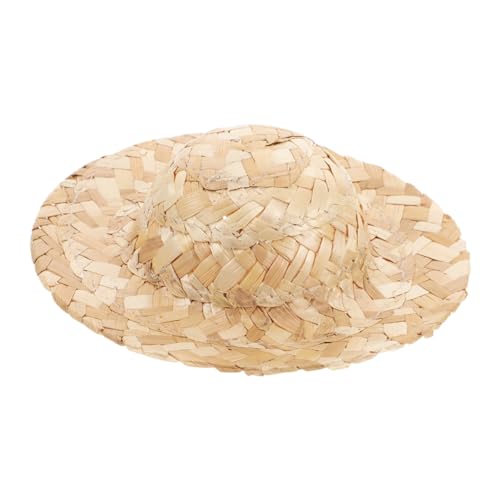 Garneck Kleine Strohhutpuppenhut Kleine Strohhüte Mini -strohhüte Basteln Mini-strohhüte Zum Basteln Mini-strickmützen Puppenbastelhut Miniatur-puppenhut Sombrero Winzige Puppenhüte von Garneck