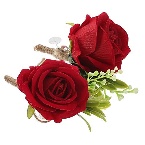 Garneck Korsage Ansteckblume Anzug Rot 2 STK Handgelenk Bräutigam Rosen Kunststoff Rot Blumen Garneck Korsage Ansteckblume Anzug Rot 2 STK Handgelenk Bräutigam Rosen Kunststoff Rot Blumen von Garneck