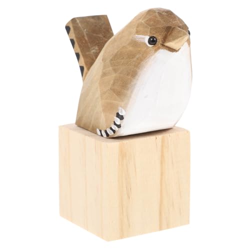 Garneck Kreative Holzfigur Niedliche Vogel-Dekoration Für Schreibtisch Wohnzimmer Schlafzimmer Handgeschnitzt Langlebig Und Realistisch Für Stilvolle Wohnräume von Garneck