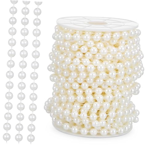 Garneck Künstliche Perlenkette Rolle Perlenschnur Perlengirlande Basteln Hochzeit Deko Vielseitig Schneidbar Robust und Glänzend für DIY Schmuck und Festgestaltung Garneck Künstliche Perlenkette Rolle Perlenschnur Perlengirlande Basteln Hochzeit Deko Vielseitig Schneidbar Robust und Glänzend für DIY Schmuck und Festgestaltung von Garneck