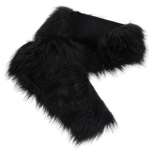 Garneck Kunstpelzband Schwarz Faux Fur Ribbon zum Basteln Mütze Kleidung Schuhe Dekoration DIY Wärmend und Flauschig für Accessoires und Kostüme von Garneck