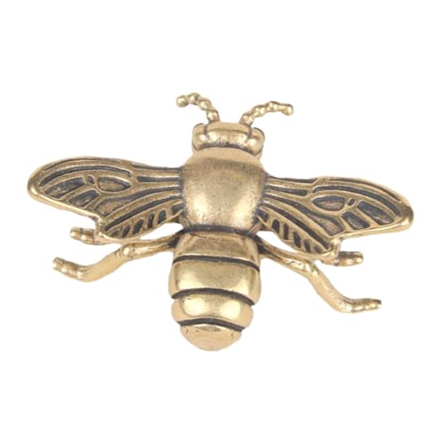 Garneck Massive Kupfer Bienenfigur Retro Desktop Dekoration Kreatives Insekt Ornament Vintage Deko für Wohnzimmer Ablage Regal Tisch von Garneck