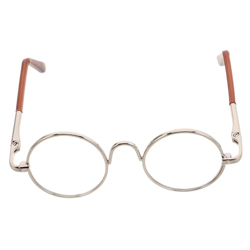 Garneck Mini Puppenbrille Runde Brille für Puppen Süßes DIY Ankleidezubehör Requisite für Puppenfotografie und Bastelprojekte Charmantes Puppenhaus Zubehör Langlebig von Garneck