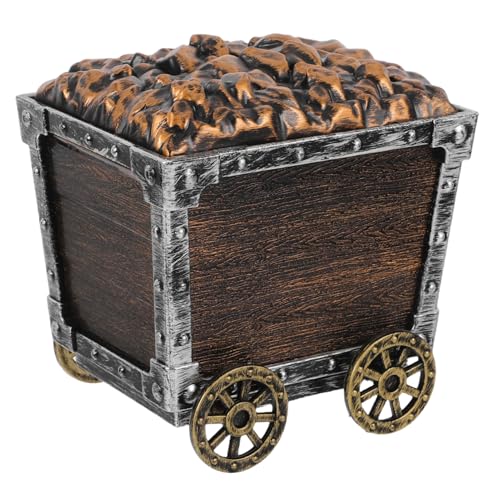 Garneck Niedliche Bergbauwagenbox Für Kinder Mit Rädern, Piraten-schatzkiste, Spielzeug, Kreativer Partygeschenkbehälter Zum Aufbewahren Von Edelsteinen, Kleinen Spielzeugen Und Snacks von Garneck