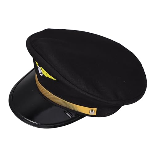 Garneck Pilotenmütze Pilotenkappe Piloten- -Kostüm Pilotenkapitänsmütze Damen Halloween-Mütze mit Airline- Pilotenhut für Cosplay Pilotenkostüm für Partyhut Plastik Black Garneck Pilotenmütze Pilotenkappe Piloten- -Kostüm Pilotenkapitänsmütze Damen Halloween-Mütze mit Airline- Pilotenhut für Cosplay Pilotenkostüm für Partyhut Plastik Black von Garneck