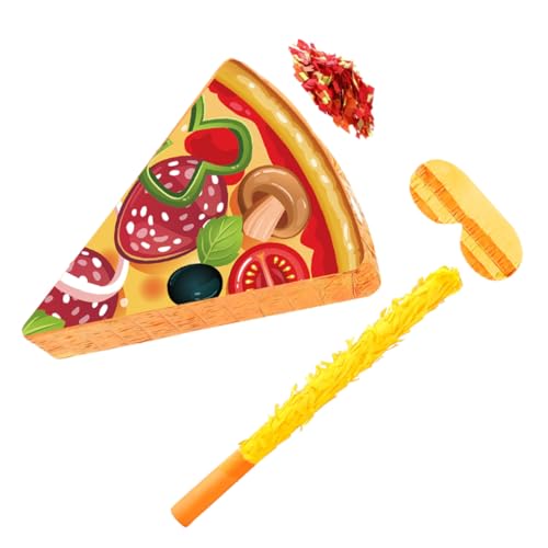 Garneck Pizza Pinata mit Stick und Augenbinde Bunte Lebensmittel Mottoparty Nachfüllbar mit Konfetti und Süßigkeiten Lustiges Partyzubehör für Kindergeburtstag Garneck Pizza Pinata mit Stick und Augenbinde Bunte Lebensmittel Mottoparty Nachfüllbar mit Konfetti und Süßigkeiten Lustiges Partyzubehör für Kindergeburtstag von Garneck