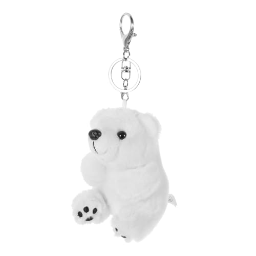 Garneck Plüsch Eisbär Schlüsselanhänger Kuschelig Hängend Cartoon Bär Tasche Rucksack Anhänger Niedliches Dekoration DIY Zubehör von Garneck