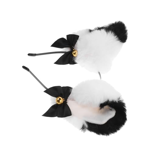 Garneck Plüsch Fuchsohren Haarband mit Glocke Niedliches Cosplay Stirnband aus Stoff und Komfortabel für Lange Partys Realistisches Tierohren design für Halloween und Karneval von Garneck