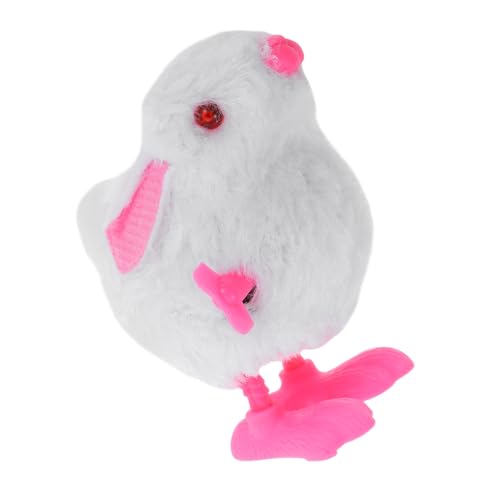 Garneck Plüschhase Aufziehspielzeug Weiß Weiches Kuscheltier mit Uhrwerk Lebensechter Osterhase zum Springen für Kleinkinder und Mädchen Osternest Füller von Garneck