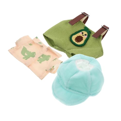 Garneck Plüschpuppen-Set Kleidung Entenschnabel Puppenhaus Wiedergeboren Jacke Bärenoverall Puppenshirt Puppenzubehör Puppen-passendes Outfit Mini Sachen Puppe Verkleiden Zubehör Stoff von Garneck