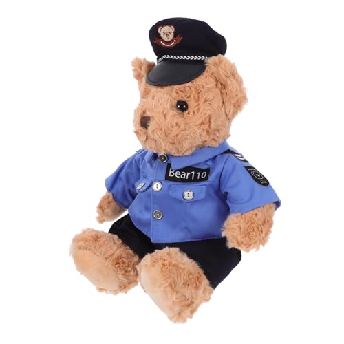 Garneck Polizeibär Puppe Babyspielzeug Kinderspielzeug Säuglingsspielzeug Bär Kuscheltiere Personal Tierspielzeug Bär Simulieren Flauschiges Teenager Mädchen Niedlich Kuscheln von Garneck