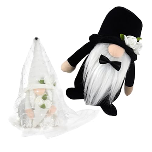 Garneck Romantische Hochzeit – 2 Plüsch-zwergpuppen – Hochzeitszwerg-Dekorationen Für Brautzwerg-Set von Garneck