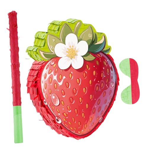Garneck Rote Erdbeer-piñata mit Stab und Augenbinde Karton und Krepppapier Inklusive Konfettiöffnung Vielseitige Sommerparty-deko und Geburtstagsfeier-spielspaß Garneck Rote Erdbeer-piñata mit Stab und Augenbinde Karton und Krepppapier Inklusive Konfettiöffnung Vielseitige Sommerparty-deko und Geburtstagsfeier-spielspaß von Garneck