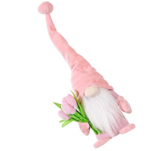 Garneck Rudolf Puppe Miniatur Zwerge Plüsch Dekorationen Gnom Desktop-zwerg-Puppe Entzückende Wichtelpuppe Zwerg Festival-Accessoire Festivalversorgung Hausbedarf Rosa Pp Baumwolle von Garneck