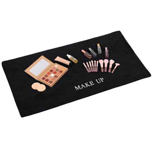 Garneck Schwarze Schminktisch Unterlage Rutschfeste Arbeitstisch Matte mit Weicher Oberfläche Schutzmatte für Schminkplatz und Schlafzimmer Stilvolles Pflegeleichtes Design Garneck Schwarze Schminktisch Unterlage Rutschfeste Arbeitstisch Matte mit Weicher Oberfläche Schutzmatte für Schminkplatz und Schlafzimmer Stilvolles Pflegeleichtes Design von Garneck