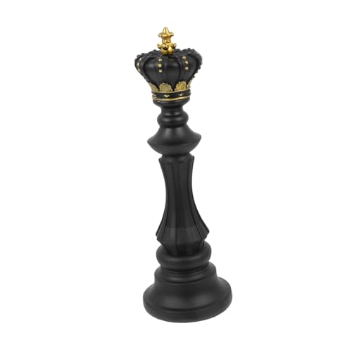 Garneck Schwarzer Resin Schachfigur König Mittlere Verarbeitung Langlebige Desktop Dekoration für Büro und Party Einzigartiges zur Hauseinweihung von Garneck