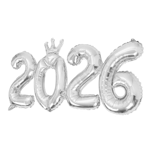 Garneck Silberne Aluminiumfolienballons für Neujahr Abschlussfeiern Geburtstage und Hochzeiten Dekoration mit Einzigartigem Design und Schwimmdauer von Garneck