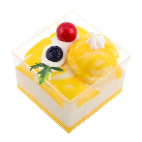 Garneck Simulation Kuchen Kuchenspielzeug Für Gefälschte Dessertmodelle Realistische Cupcake-Requisiten Lebensechte Gefälschte Kuchen Partydekorationen Faux-kuchenscheibe Pu Yellow von Garneck