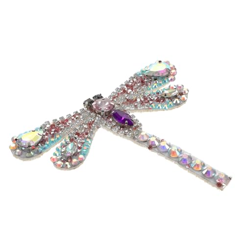 Garneck Strass Bügelbild Libelle Ab Farbverlauf DIY Applikation zum Aufbügeln Dekorativer Strass Patch für Kleidung Schuhe Taschen Reparatur Verzierung von Garneck
