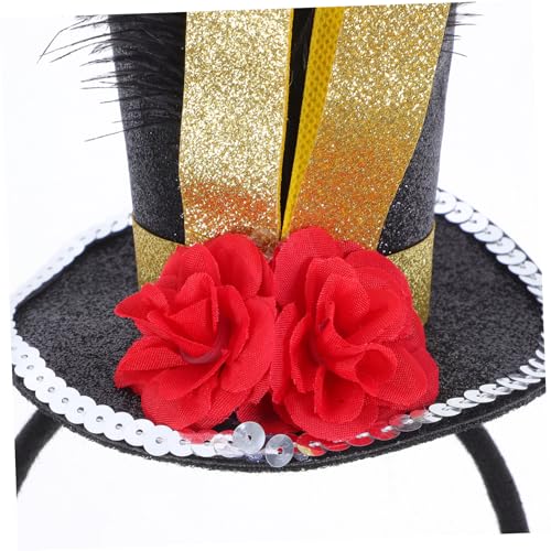 Garneck Top Hat Haarreif mit Pailletten Steampunk Fascinator Stirnband Vielseitiges Partyaccessoire für Geburtstagsfeiern Karneval Halloween und Fotoshootings von Garneck