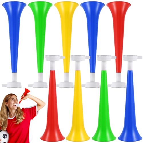 Garneck Vuvuzela-Stadion-Hupe, Kunststoff, für Sportspiele, Fußballfans, Partyzubehör, Geschenke, zufällige Farbe, 10 Stück Garneck Vuvuzela-Stadion-Hupe, Kunststoff, für Sportspiele, Fußballfans, Partyzubehör, Geschenke, zufällige Farbe, 10 Stück von Garneck