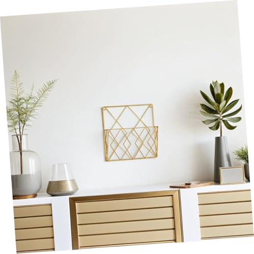Garneck Wandmontierter Bücherhalter aus Rostfreiem Eisen Goldfarbener Magazine Organizer Stabiler Buchständer für Wohnzimmer und Büro Dekoratives Aufbewahrungsregal für Zeitschriften und von Garneck
