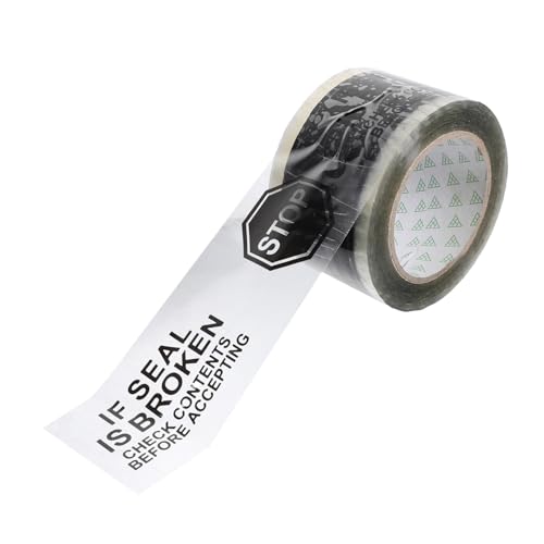 Garneck Warnendes Verpackungsband Stop Schild Stabile Selbstklebende Versandklebeband mit Manipulationsschutz Sicherer Packband für Versand und Lager Durchsichtig mit Schwarzer von Garneck