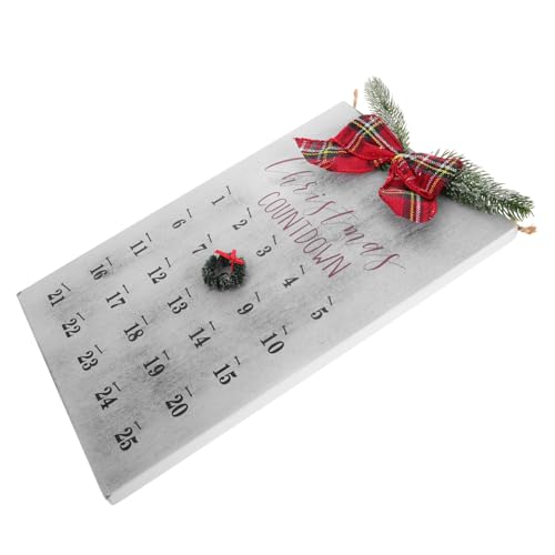 Garneck Weihnachtskranzkalender weihnachtskalender Weihnachtsdekoration aus Holz Countdown bis Weihnachten Holzschild rustikale Holzschilder zum Aufhängen weihnachtswandschild MDF von Garneck