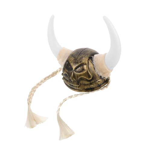 Garneck Wikingerhorn Kostümhut Party Zubehör Mittelalterlicher Wikingerhelm mit Hörnern für Erwachsene und Karneval Halloween Cosplay Spaß von Garneck