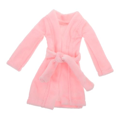 Garneck Zubehör für Puppenpyjamas Miniaturpuppen-Bademantel Mini-Bademantel für Puppen Kleidung für Minipuppen Puppen Mini-Bademantel Bademantel für Miniaturpuppen Plüsch Rosa von Garneck