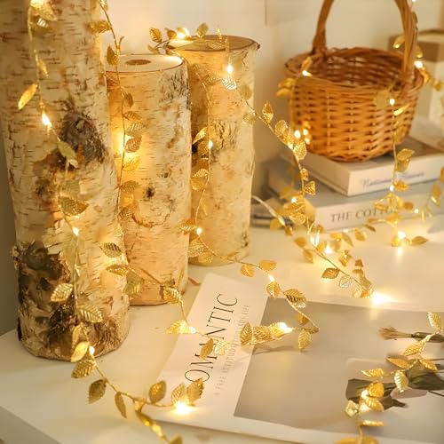 Lichterkette Batteriebetrieben Innen Efeu Gold Girlande Lichter Licht Up Girlande Weihnachten Tischlichter Warmweiß Micro LED Blatt Lichterkette Herbst String Lichterkette Girlande 2m Lichterkette Batteriebetrieben Innen Efeu Gold Girlande Lichter Licht Up Girlande Weihnachten Tischlichter Warmweiß Micro LED Blatt Lichterkette Herbst String Lichterkette Girlande 2m von Garnirise