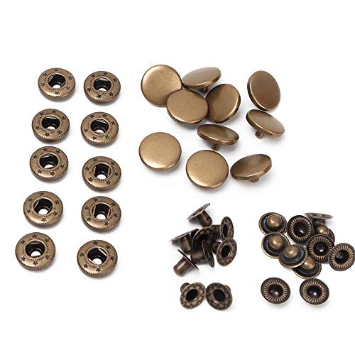 10 teilige 15 mm Metallknopf Druckknöpfe, Druckknopf Kit Leder Druckknopf Kit für die Herstellung oder Reparatur von Kleidung(1) von Garosa